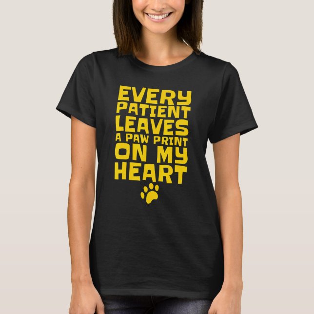 Camiseta Impressão De Pata Em Meu Coração (Frente)