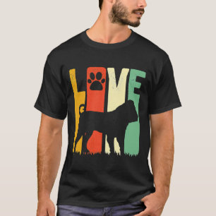 Camiseta Impressão de Pata Fofa Retro Anos 70 80 Pug Clássi