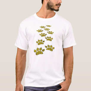 Camiseta Impressão de Pata Leopardo