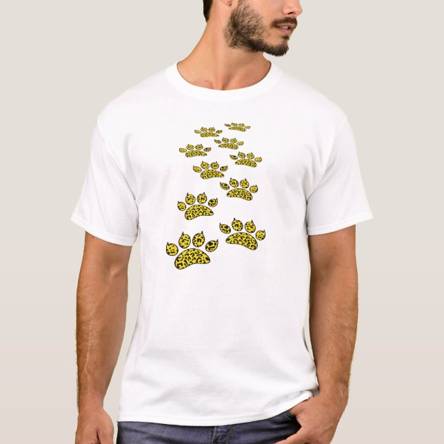 Camiseta Impressão de Pata Leopardo (Frente)