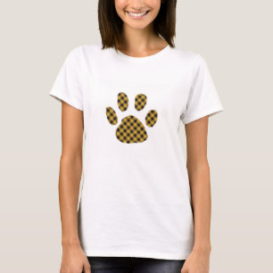 Camiseta Impressão de pata xadrez de outono