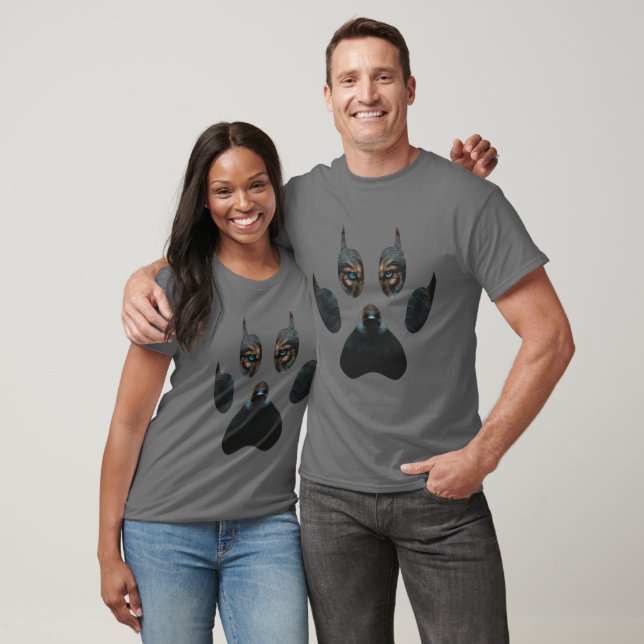 Camiseta Impressão de Paw do Lobo da Natureza Selvagem Fant (Unissex)