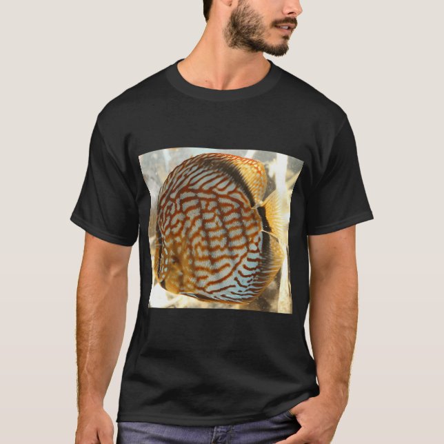 Camiseta Impressão de Peixe Disco Laranja (Frente)