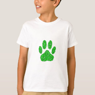 Camiseta Impressão de Pista de Cachorro Verde