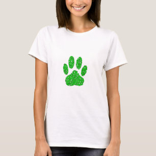Camiseta Impressão de Pista de Cachorro Verde
