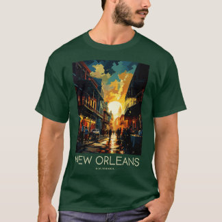 Camiseta Impressão de Pop de Arte de Nova Orleans Louisiana