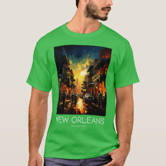 Camiseta Impressão de Pop de Arte de Nova Orleans Louisiana