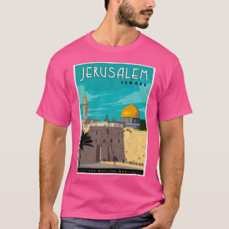 Camiseta Impressão de propaganda Viagens vintage de Jerusal