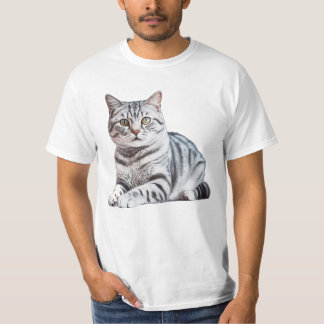 Camiseta Impressão de Shorthair Americano Realista - Feline