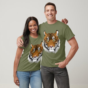 Camiseta Impressão de tigre giro para ele Desenho gráfico