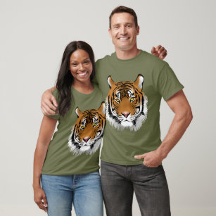 Camiseta Impressão de tigre giro para ele Desenho gráfico