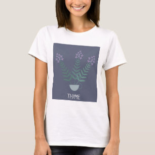 Camiseta impressão de tomilho de jardim