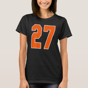 Camiseta Impressão de Trás Laranja Número 27 do Bloco Espor