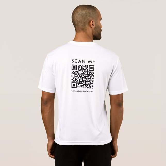 Camiseta Impressão de Verso do Código QR de Empresa Persona (Parte Traseira Completa)