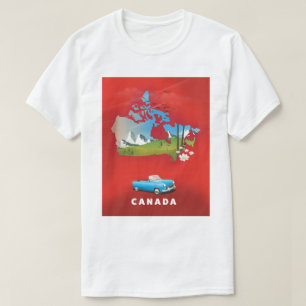 Camiseta Impressão de viagem ilustrada do Canadá.