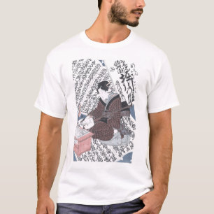 Camiseta Impressão de Woodblock do japonês do imperador