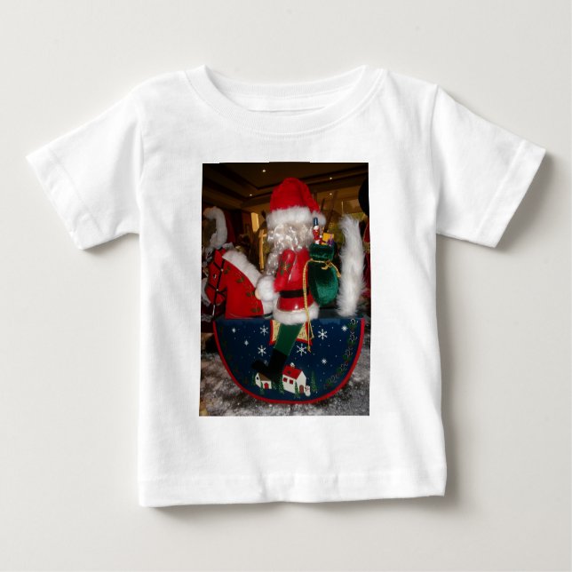 Camiseta Impressão/Design de Natal do Papai Noel decorado (Frente)