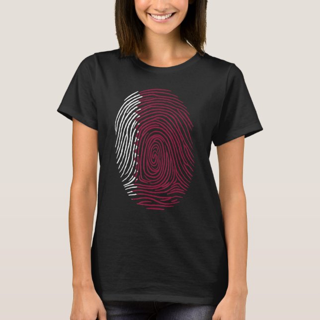 Camiseta Impressão digital Bandeira do Catar (Frente)