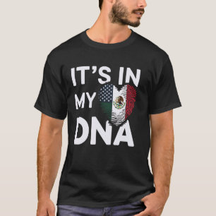 Camiseta Impressão Digital Coração Bandeira DNA Herança Mex