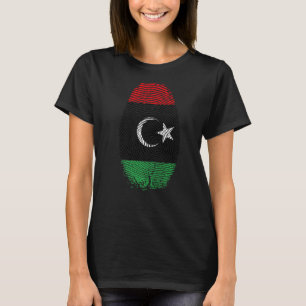 Camiseta Impressão Digital da Bandeira da Líbia Está no meu