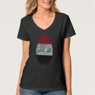 Camiseta Impressão Digital da Bandeira do Iraque Está no me