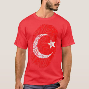 Camiseta Impressão Digital de Bandeira Turca