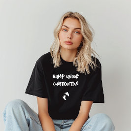 Camiseta Impressão digital de gravidez humorística branca