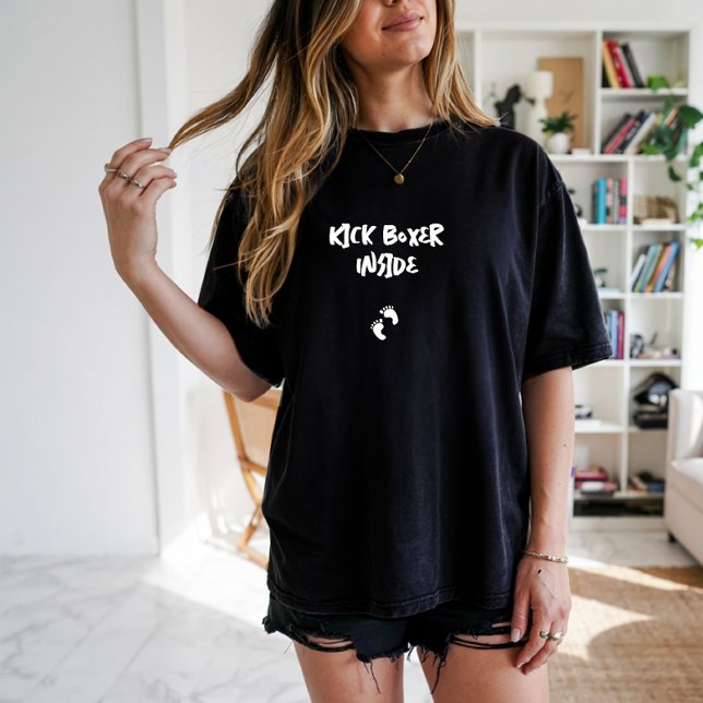 Camiseta Impressão digital de gravidez humorística branca (Criador carregado)