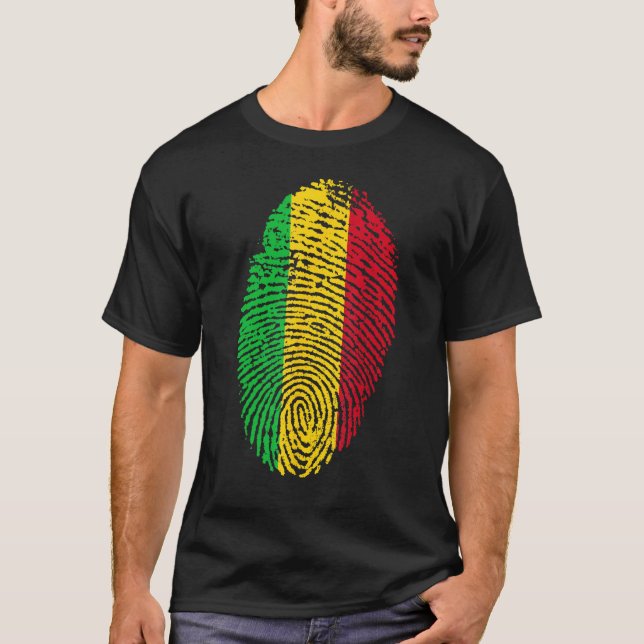 Camiseta Impressão digital digital midiana Bandeira do Mali (Frente)