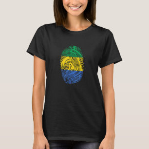 Camiseta Impressão Digital DNA Bandeira do País Gabão