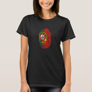 Camiseta Impressão Digital DNA Bandeira do País Portugal