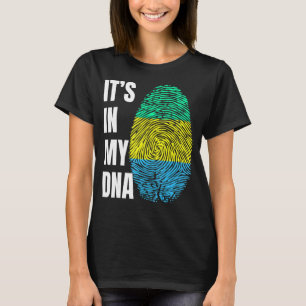 Camiseta Impressão Digital DNA Biometria Bandeira Gabão