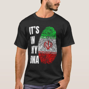 Camiseta Impressão digital DNA Biometria Iraniana Bandeira