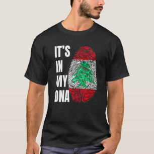 Camiseta Impressão digital DNA Biometria Libanês Bandeira L