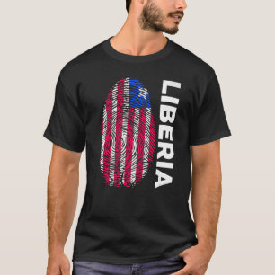 Camiseta Impressão digital DNA Biometria Liberiana Bandeira