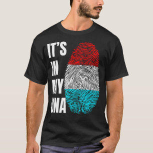 Camiseta Impressão digital DNA Biometria Luxemburgo Bandeir