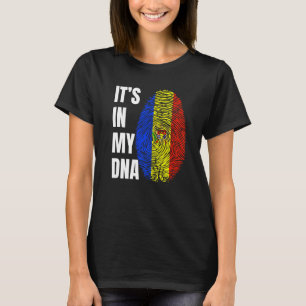 Camiseta Impressão Digital DNA Biometria Moldávia Bandeira