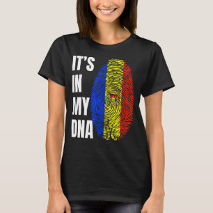 Camiseta Impressão Digital DNA Biometria Moldávia Bandeira