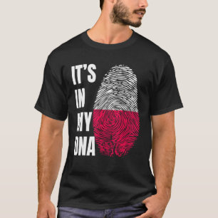 Camiseta Impressão digital DNA Biometria Polonês Polônia