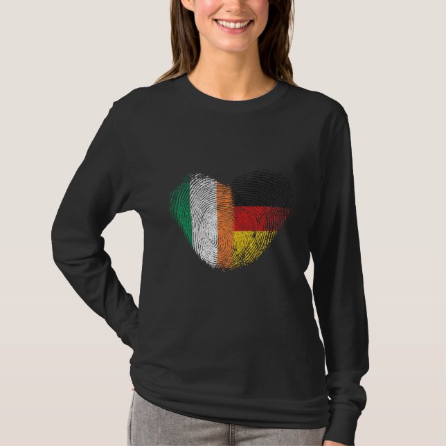 Camiseta Impressão digital irlandesa para alemão orgulhoso- (Frente)