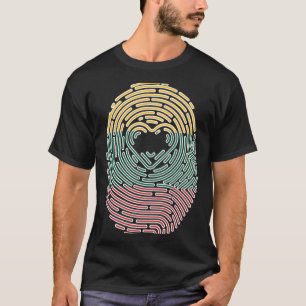 Camiseta Impressão Digital Lituana Raízes Lituanas