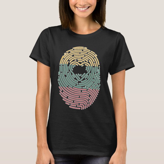 Camiseta Impressão Digital Lituana Raízes Lituanas (Frente)