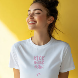Camiseta Impressão digital rosa de gravidez humorística
