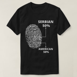 Camiseta Impressão digital sérvia americana