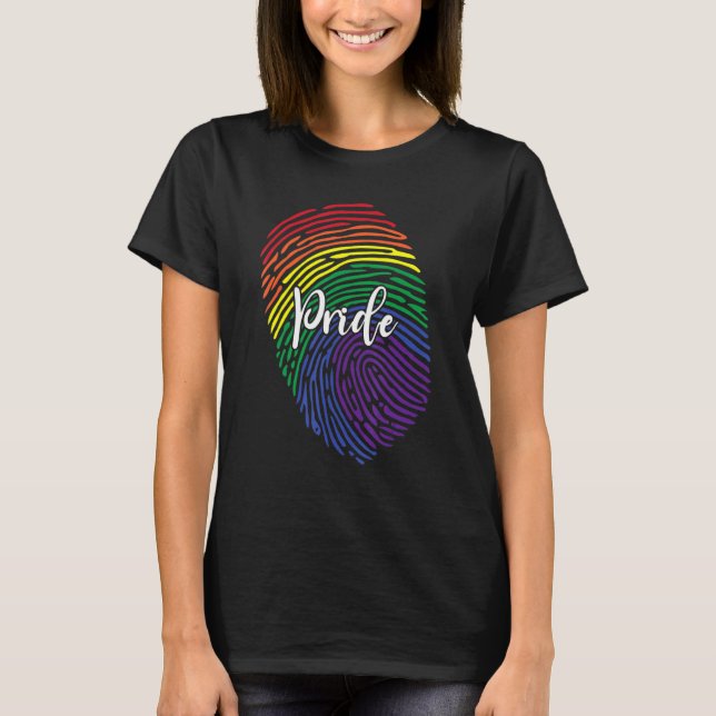 Camiseta Impressão Dna de Dedo Lgbtq Orgulho gay de Sinaliz (Frente)