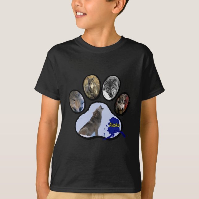 Camiseta Impressão do Alasca da pata do lobo (Frente)