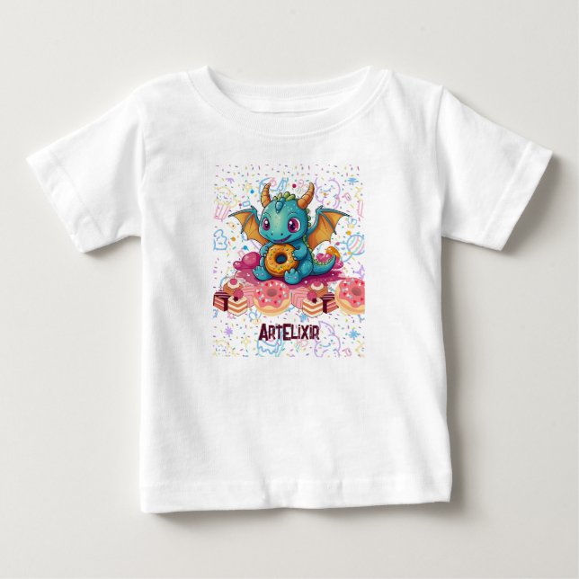 Camiseta Impressão do dragão de dente doce (Frente)