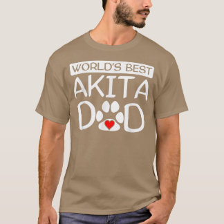 Camiseta Impressão do melhor Pai Akita do mundo