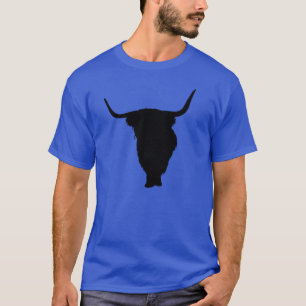 Camiseta Impressão do preto da vaca das montanhas