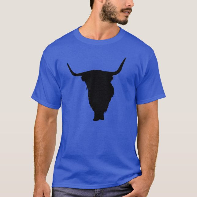 Camiseta Impressão do preto da vaca das montanhas (Frente)